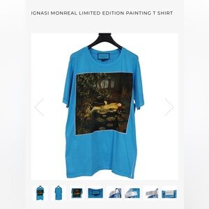 Gucci Collaboration IGNASI MONREAL Blue Graphic T-Shirt